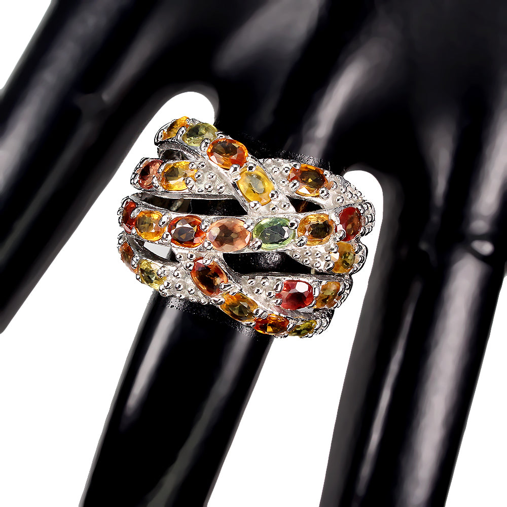 Saphir Ring Silber weißvergoldet - INARA - Detailansicht