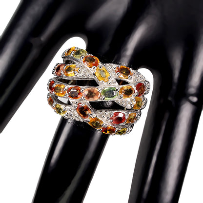 Saphir Ring Silber weißvergoldet - INARA - Detailansicht