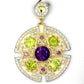 Amethyst Peridot Diamant Anhänger Silber - INARA