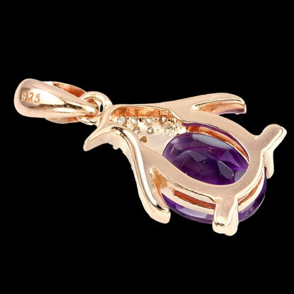 Amethyst Pinguin Anhänger Silber - INARA