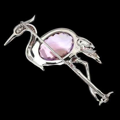 Amethyst Saphir Vogel Brosche Silber - INARA