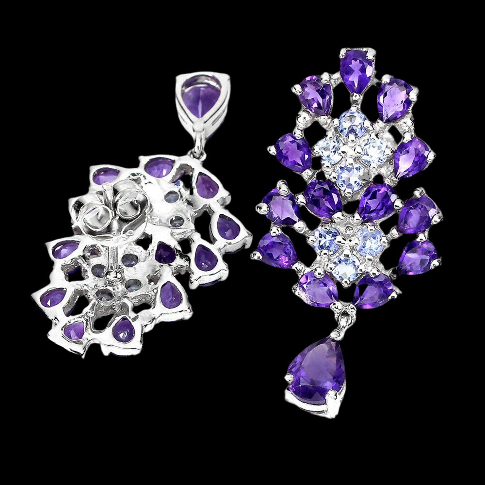 Amethyst Tansanit Ohrringe Silber - INARA