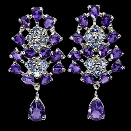 Amethyst Tansanit Ohrringe Silber - INARA