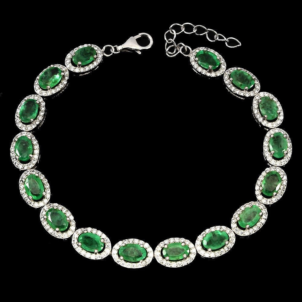 Smaragd 6x4 mm Armband Silber - INARA
