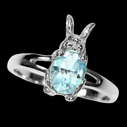 Blautopas Sky Blue Hase Ring Gr. 59 Silber - INARA