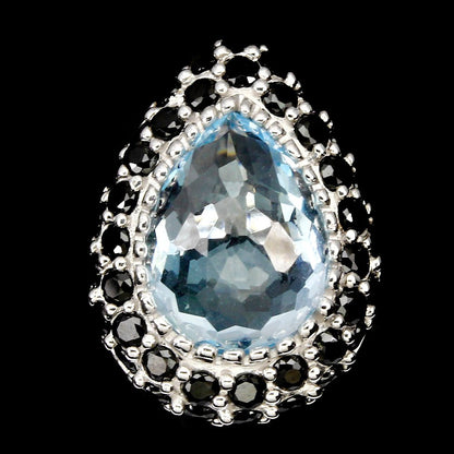 Blautopas Spinell Ring Gr. 54 Silber - INARA