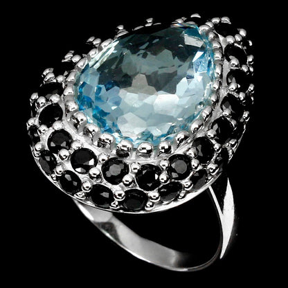 Blautopas Spinell Ring Gr. 54 Silber - INARA