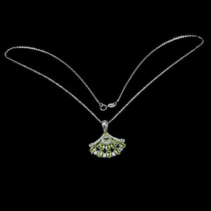 Peridot Anhänger mit Halskette Silber - INARA