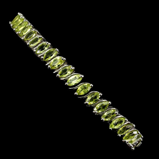 Peridot Navetteschliff Armband Silber - INARA