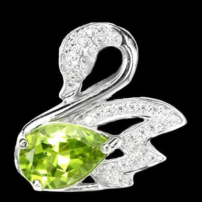 Peridot Schwan Anhänger Silber - INARA