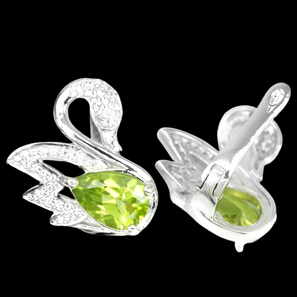 Peridot Schwan Ohrringe Silber - INARA