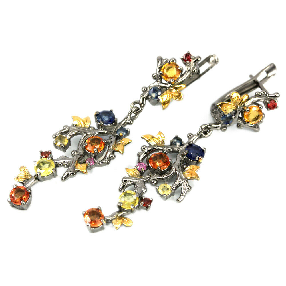 Saphir Ohrringe Silber bicolor vergoldet - INARA