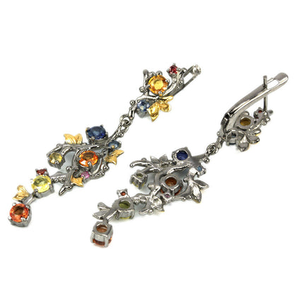 Saphir Ohrringe Silber bicolor vergoldet - INARA