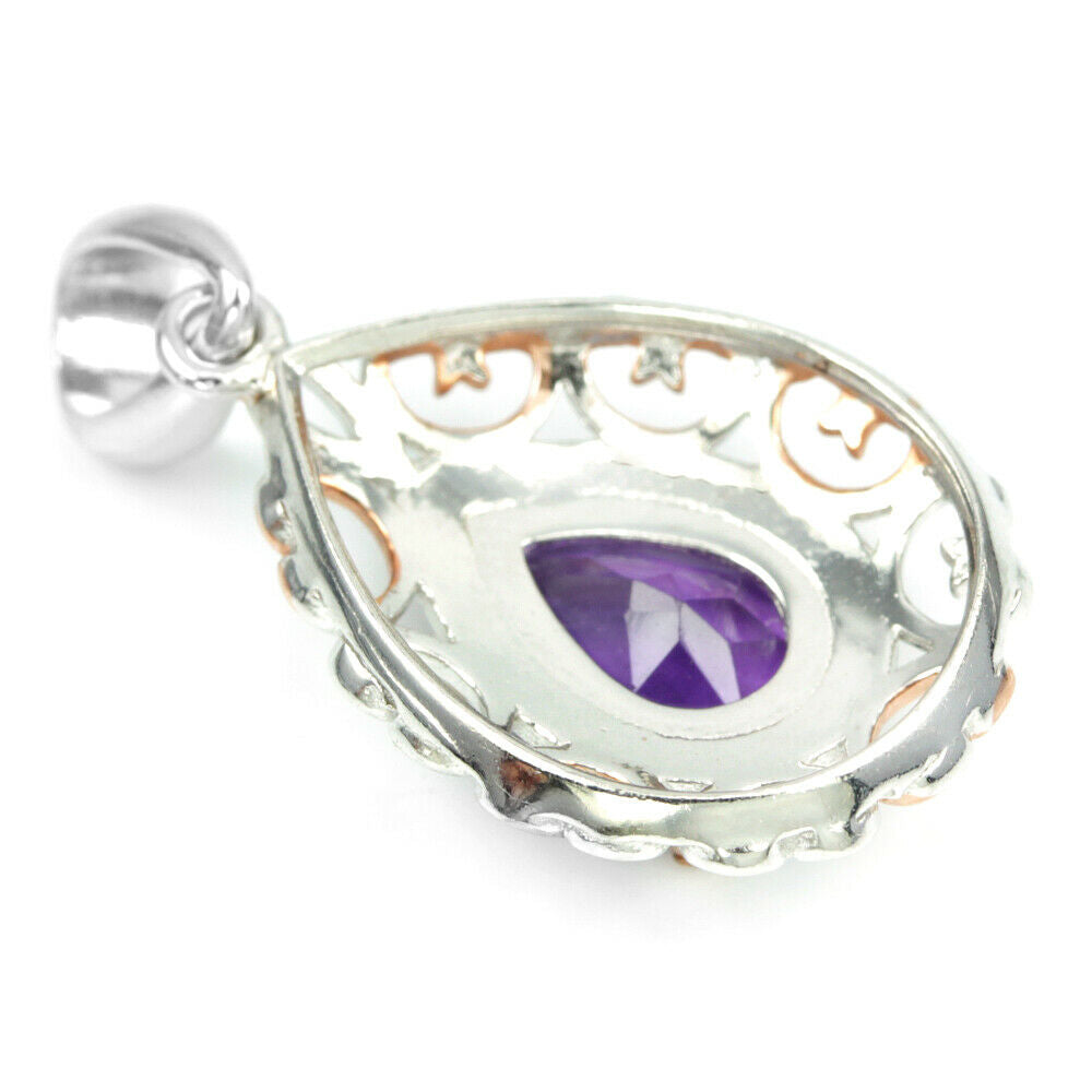 Amethyst Anhänger Silber bicolor vergoldet - INARA