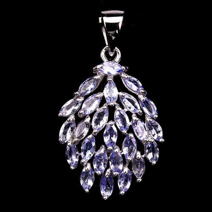 Tansanit Anhänger Silber weißvergoldet - INARA