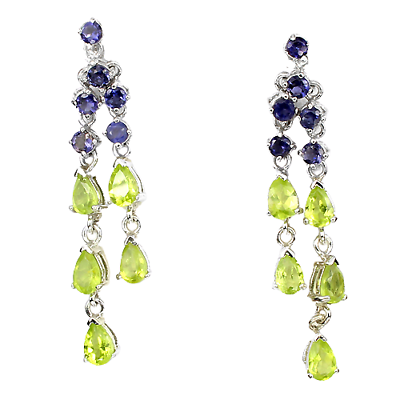 Pendientes Peridoto Iolita