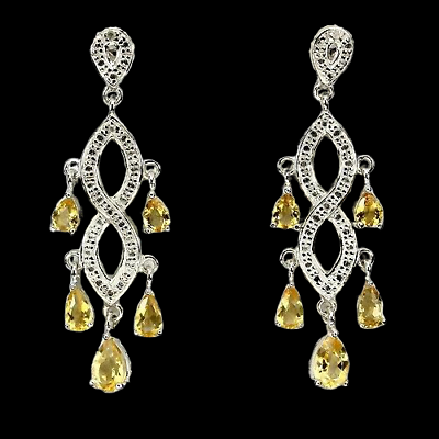 Boucles d'oreilles citrines