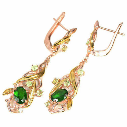 Russian Diopside Peridot Earrings