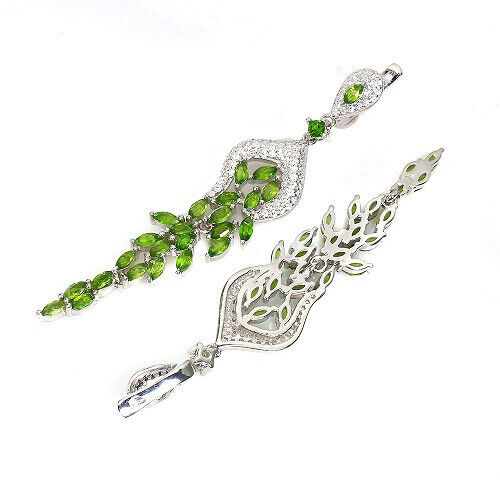 Boucles d'oreilles diopside russe