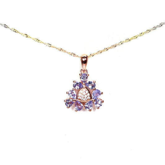 Ciondolo tanzanite con collana