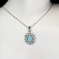 Ciondolo topazio blu larimar con collana