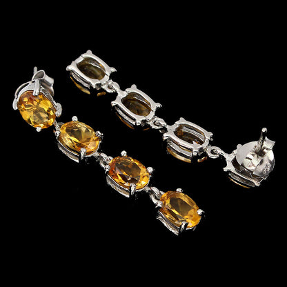 Citrine 7x5 mm earrings