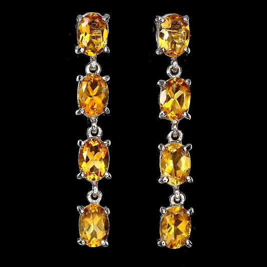 Boucles d'oreilles citrines 7x5 mm