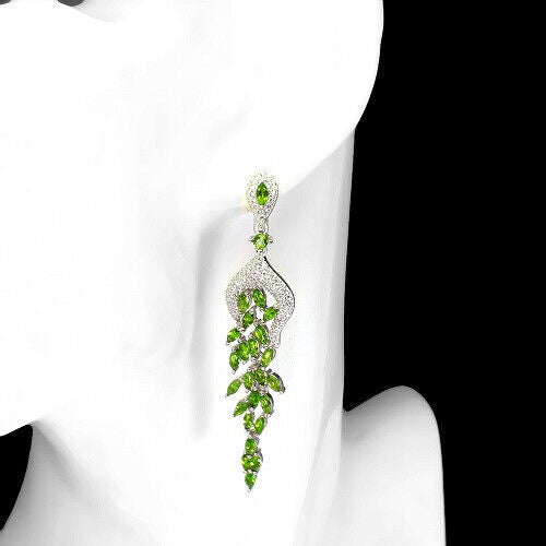 Boucles d'oreilles diopside russe