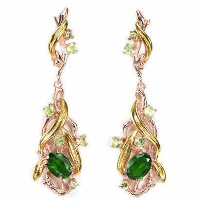 Russian Diopside Peridot Earrings