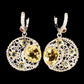 Boucles d'Oreilles Saphir Améthyste Citrine