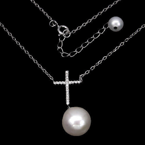 Collana croce perla