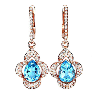 Swiss Blue Topaz Earrings