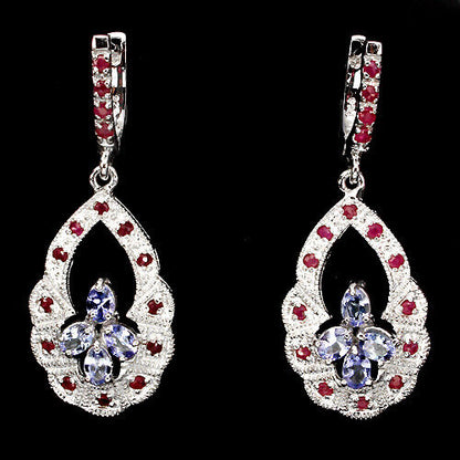 Tanzanite Ruby Earrings