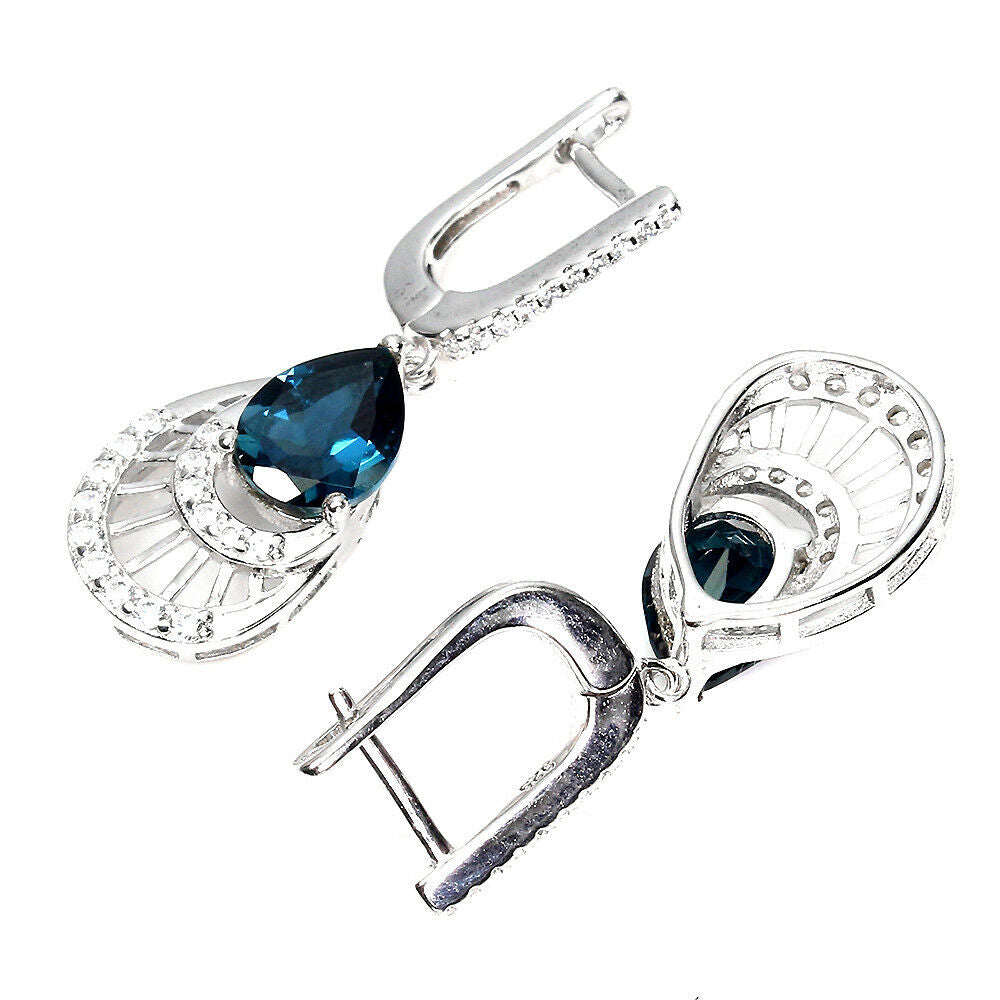 Boucles d'oreilles topaze bleu de Londres