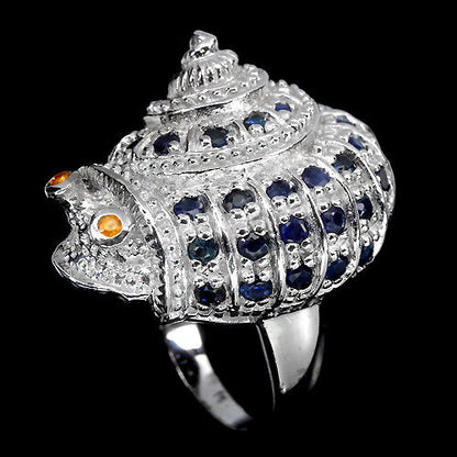 Sapphire Snail Ring Size 59