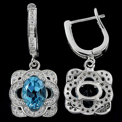 Swiss Blue Topaz Earrings