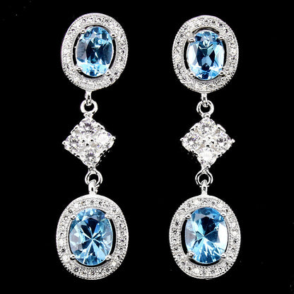 Swiss Blue Topaz Earrings