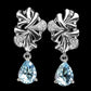 Boucles d'Oreilles Pendantes Bleu Ciel Topaze Bleue