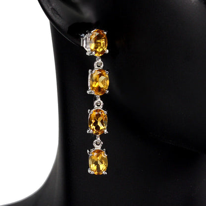 Citrine 7x5 mm earrings