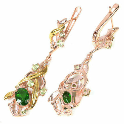 Russian Diopside Peridot Earrings