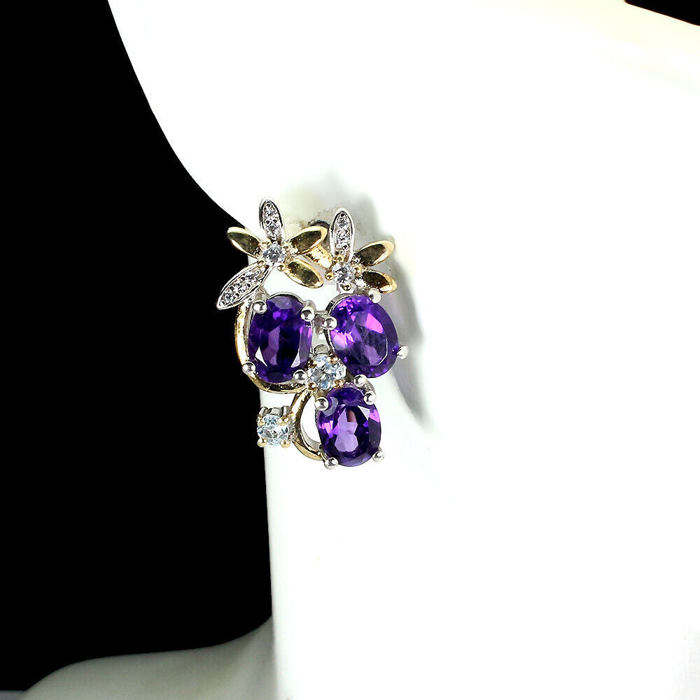 Amethyst Aquamarine Earrings