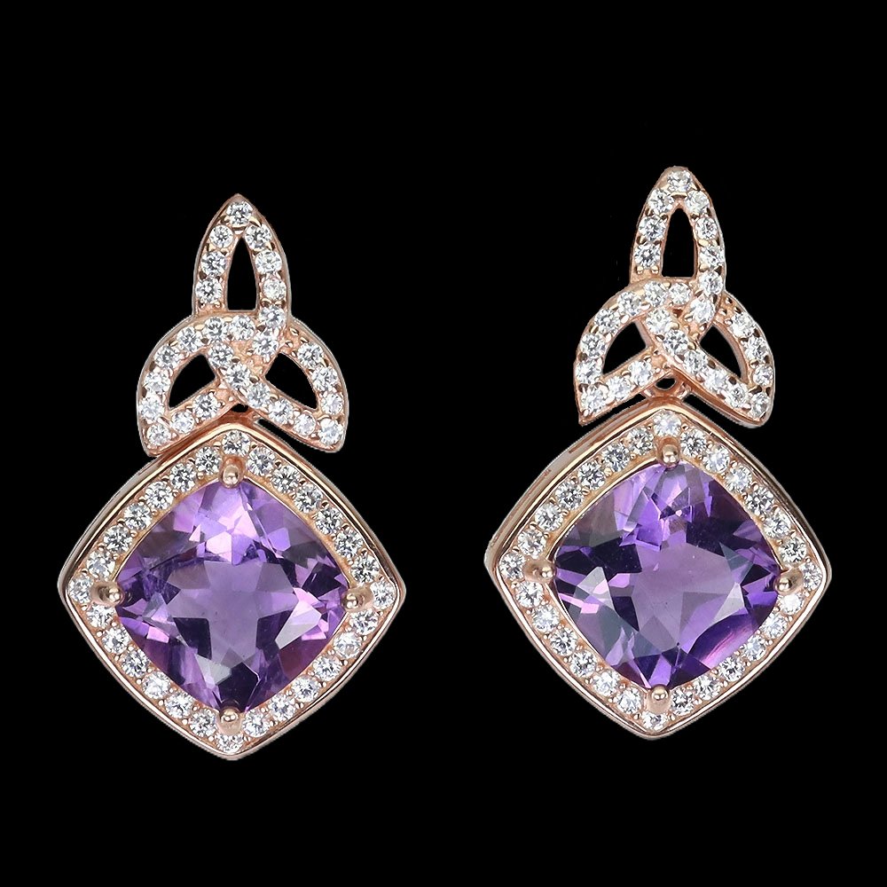 Amethyst Antikschliff Ohrringe Silber - INARA