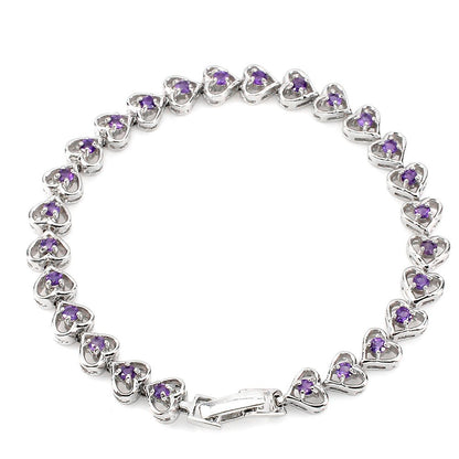 Amethyst Herz Armband Silber - INARA