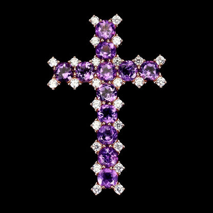 Amethyst Kreuz Anhänger Silber - INARA