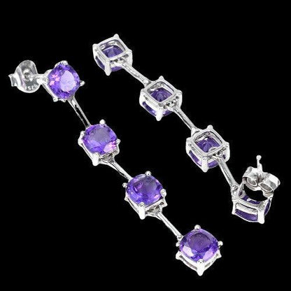 Amethyst Ohrringe Antikschliff Silber - INARA