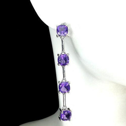 Amethyst Ohrringe Antikschliff Silber - INARA