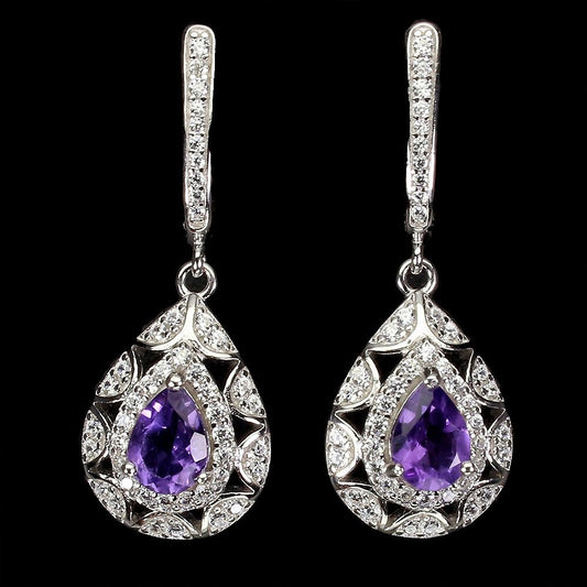 Amethyst Ohrringe Silber - INARA