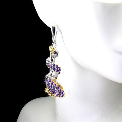 Amethyst Rhodolit Schlange Ohrringe Silber - INARA