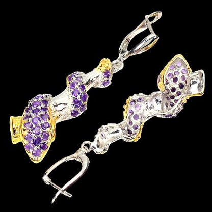 Amethyst Rhodolit Schlange Ohrringe Silber - INARA