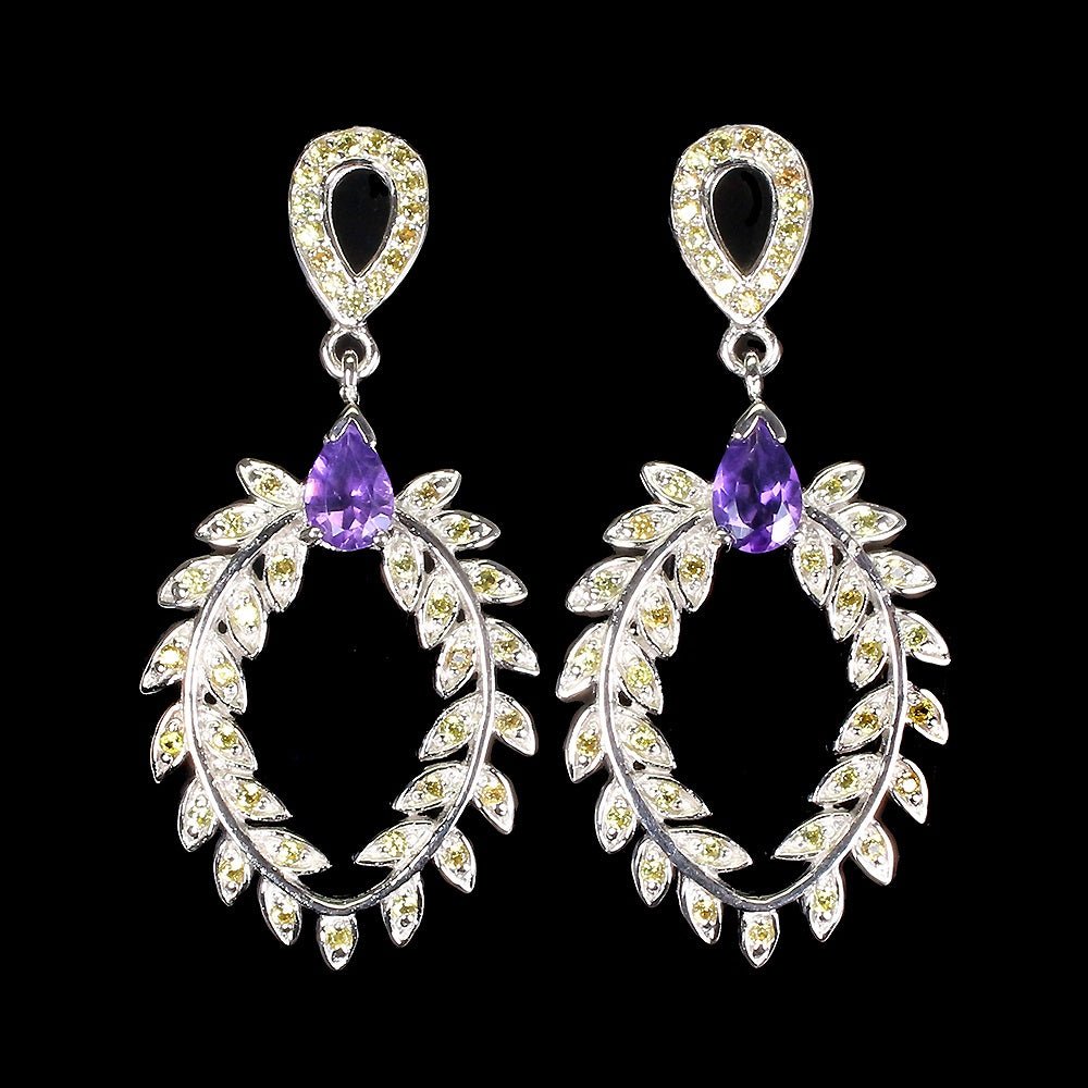 Amethyst Saphir Ohrringe Silber - INARA